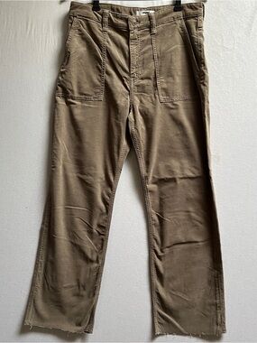 Mavi Sheila High Rise Straight Leg Raw Hem Corduroy Pants 31